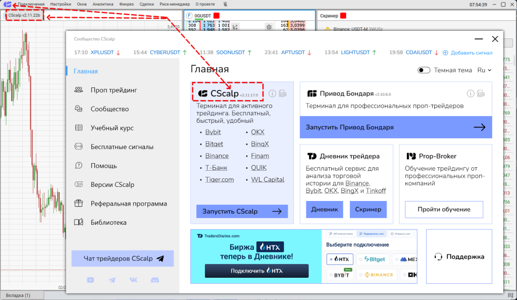Терминал CScalp