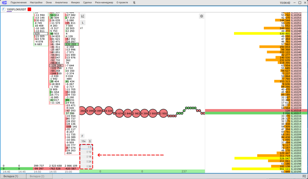 Рабочий объем в долларах