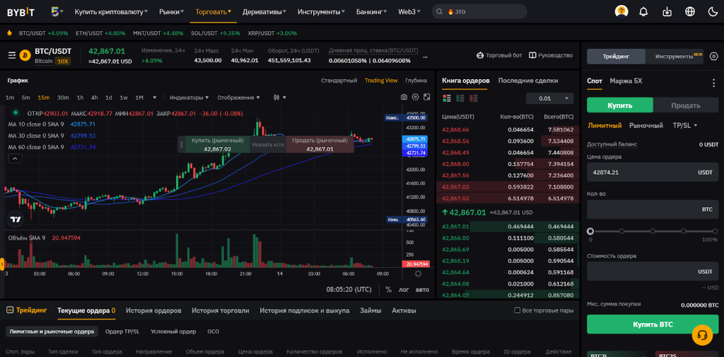 Спотовые инструменты, Скальпинг на Bybit