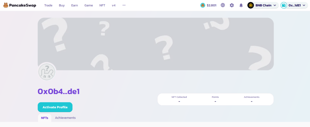 NFT-профиль, PancakeSwap