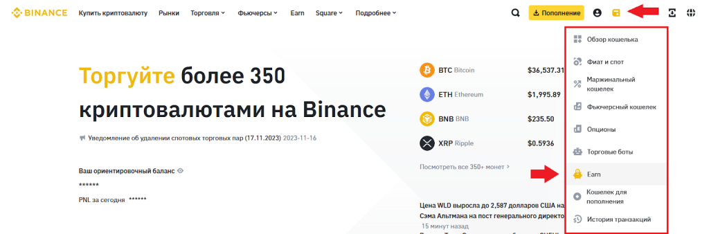 Как работает Simple Earn, Binance Earn