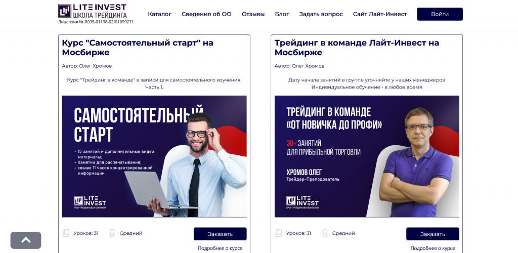 Курс трейдинга на фондовом рынке от Lite Invest