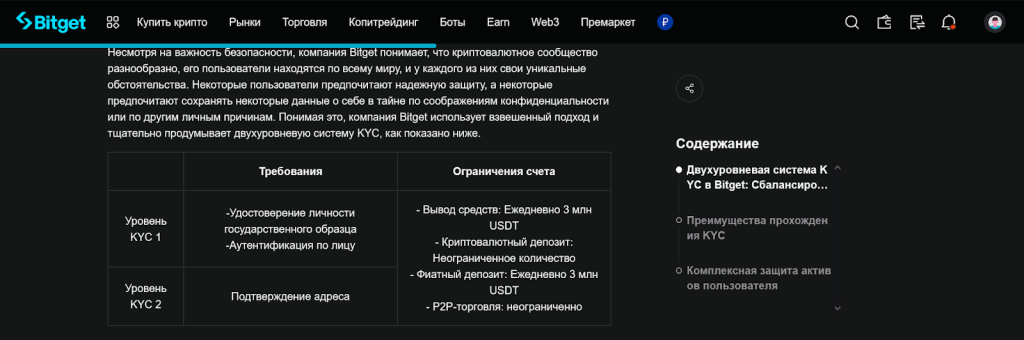 Как пройти верификацию второго уровня, KYC Bitget