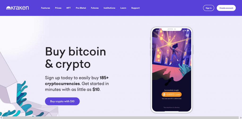 интерфейс криптобиржи Kraken