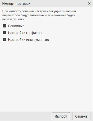 настройки, импорт, экспорт, перенос настроек, настройки CScalp