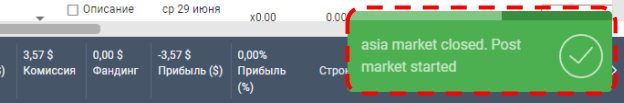 уведомление от Trader Make Money о закрытии / открытии фондового рынка