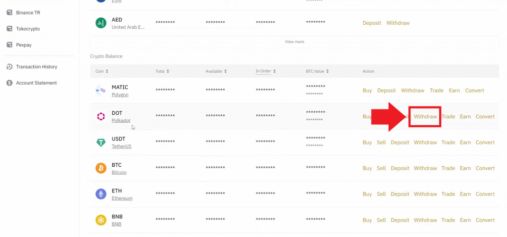 Вывод на Binance, холодные кошельки