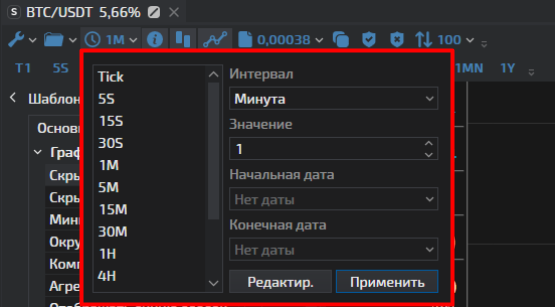 настройка интерфейса TigerTrade, интерфейс TigerTrade