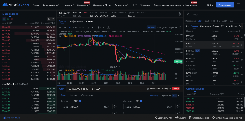 MEXC, биржи без KYC