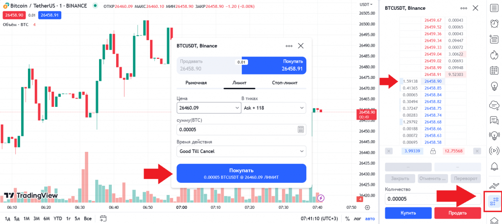 Как торговать в TradingView на бирже Binance, TradingView