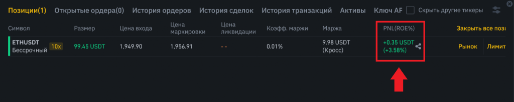 Как считать PNL по фьючерсам, Binance Futures