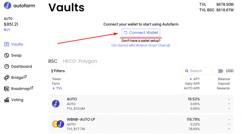 Autofarm, AutoSwap, токен Auto.