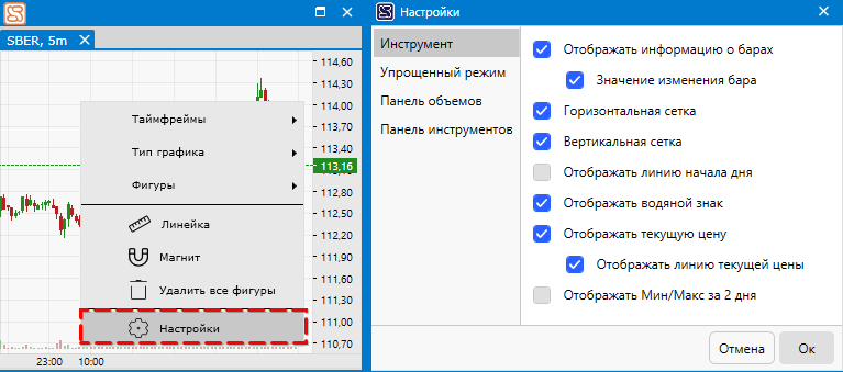 линковка и обновление графиков