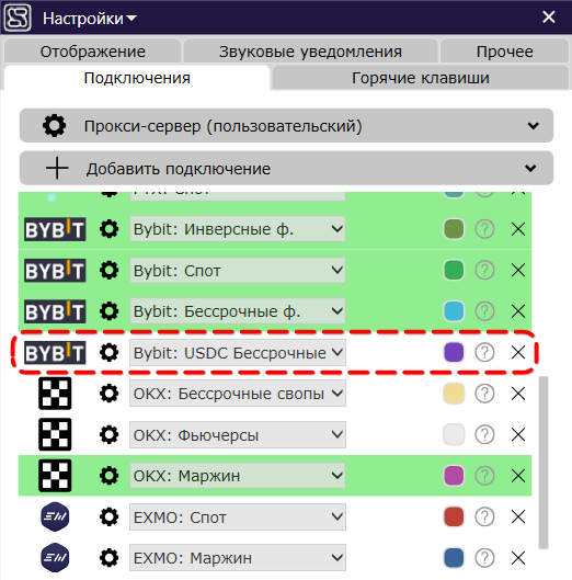 Бета CScalp: Watchlist и USDC-фьючерсы Bybit