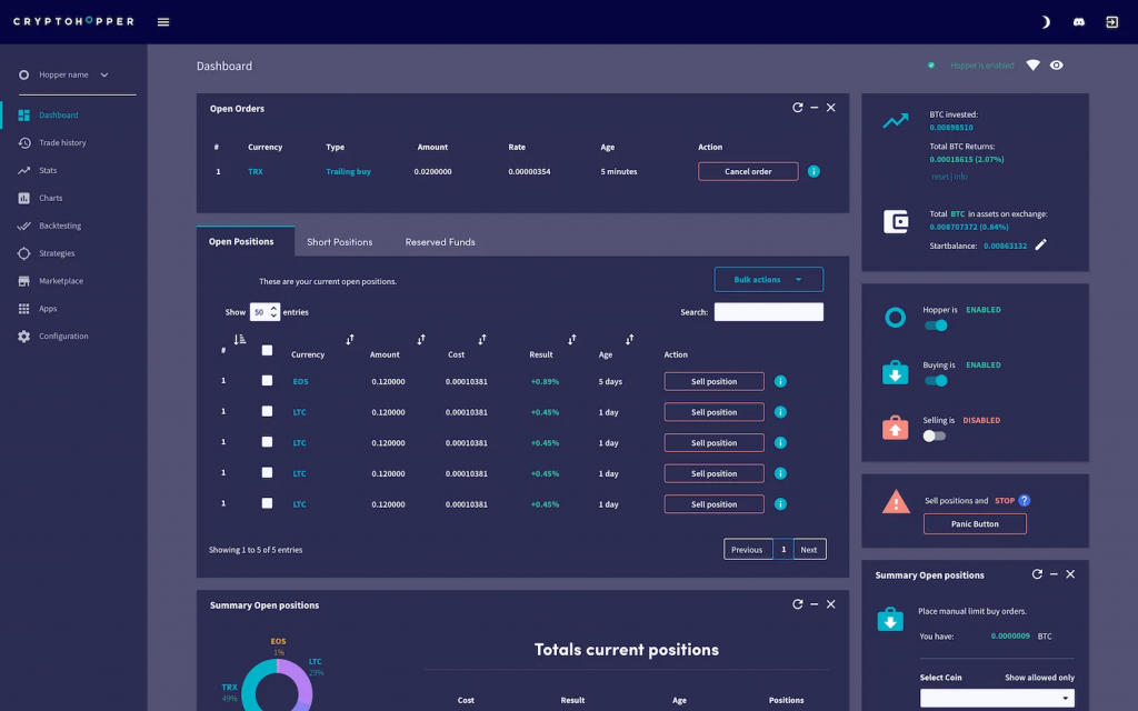 криптовалютный бот Cryptohopper, бот для Binanace, криптовалютный бот