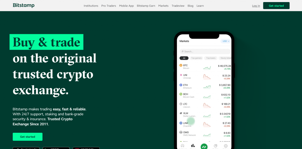 Биржа криптовалют Bitstamp, официальный сайт Bitstamp
