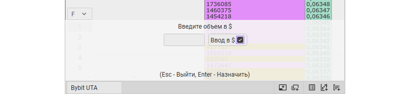 рабочие объемы в USD на Bybit UTA