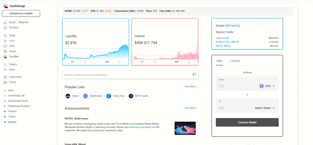 DEX, децентрализованные биржи, Uniswap, PancakeSwap, Sushiswap, 1inch, dYdX, JustSwap, Curve Finance, Serum Dex, Bancor Network