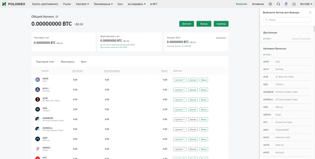 Способы вывода Poloniex
