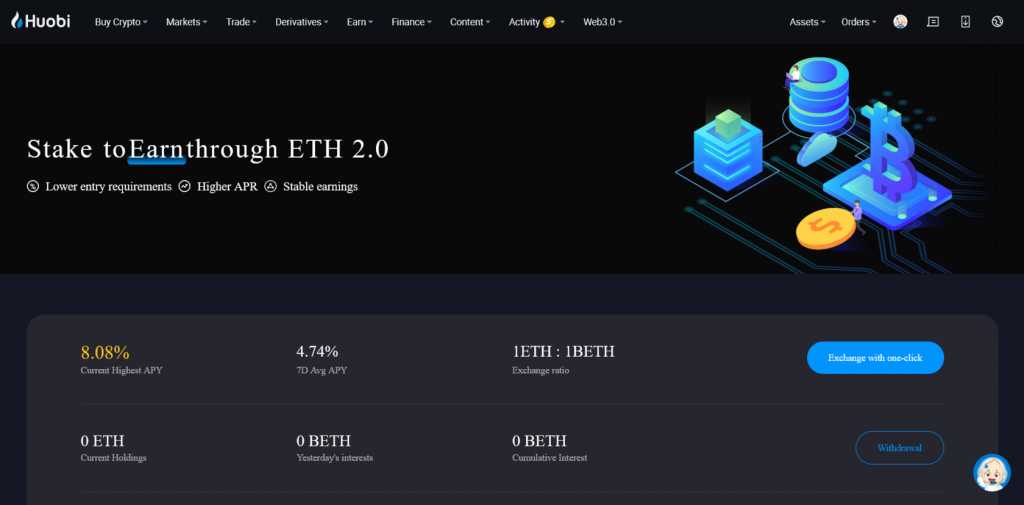 ETH 2.0, обзор биржи Huobi