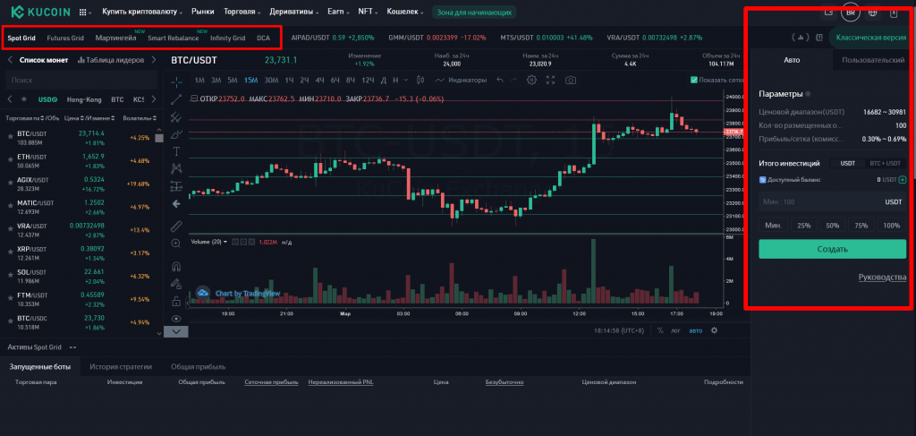 Автоматическая торговля KuCoin, Официальный сайт KuCoin