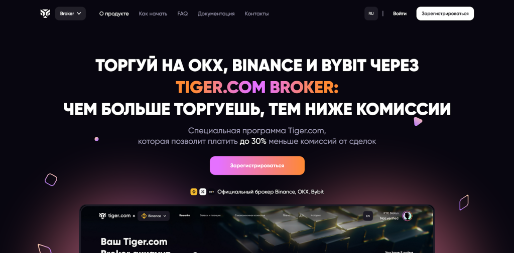 Сайт брокера, Tiger.Trade Broker