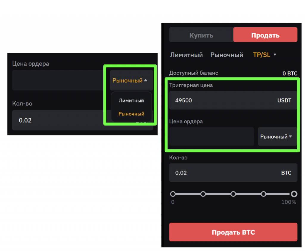 настройка параметров take profit на bybit