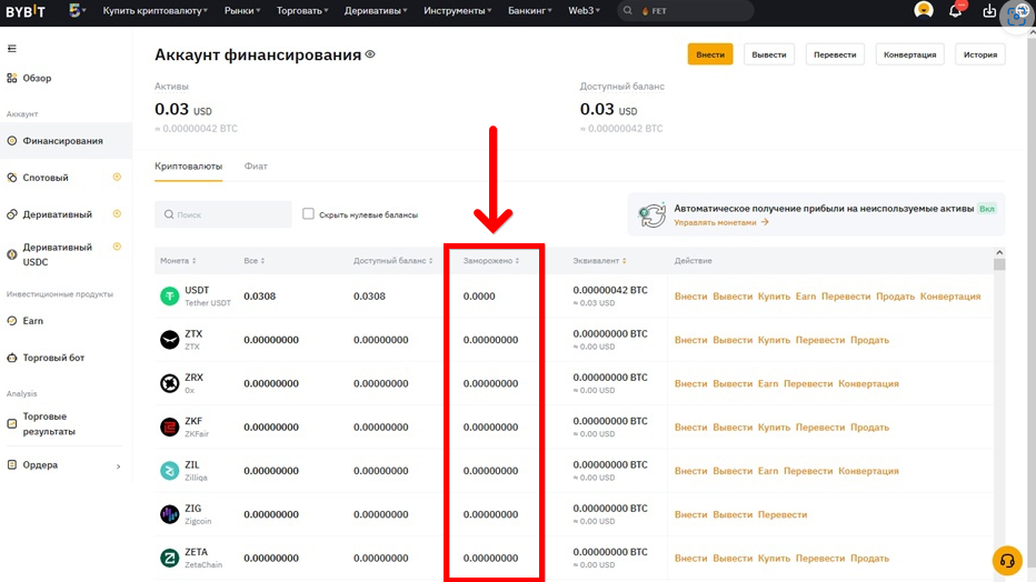 ByBit замороженные средства