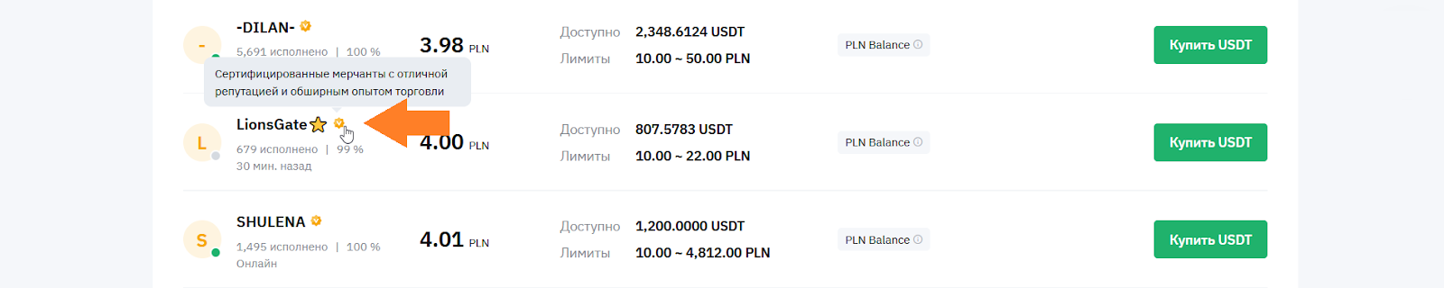 Мерчанты, Bybit P2P