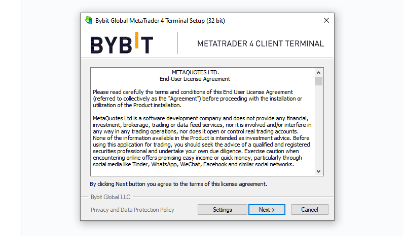 как установить metatrader на ByBit 