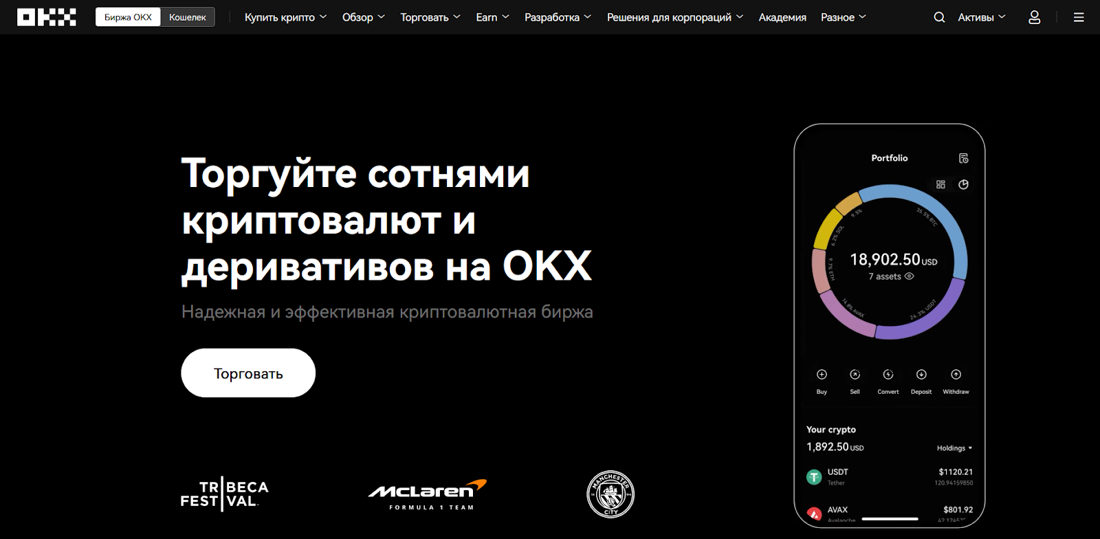 Рубли на OKX, OKX Биржа