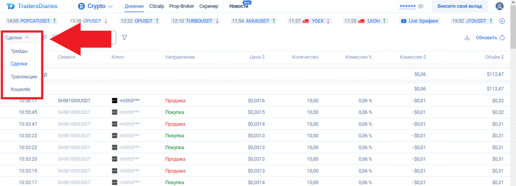 Отчеты в дневнике TradersDiaries