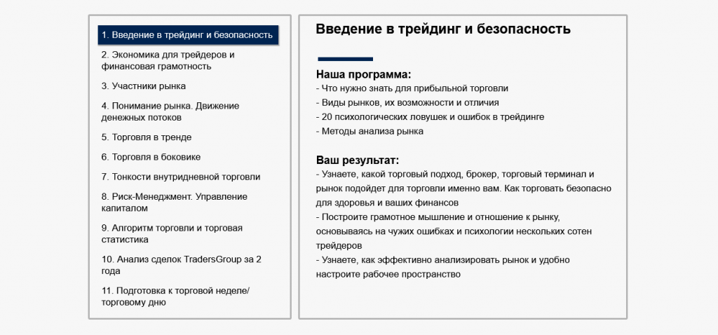 Программа курса, Слив курса трейдинг Эволюция TradersGroup