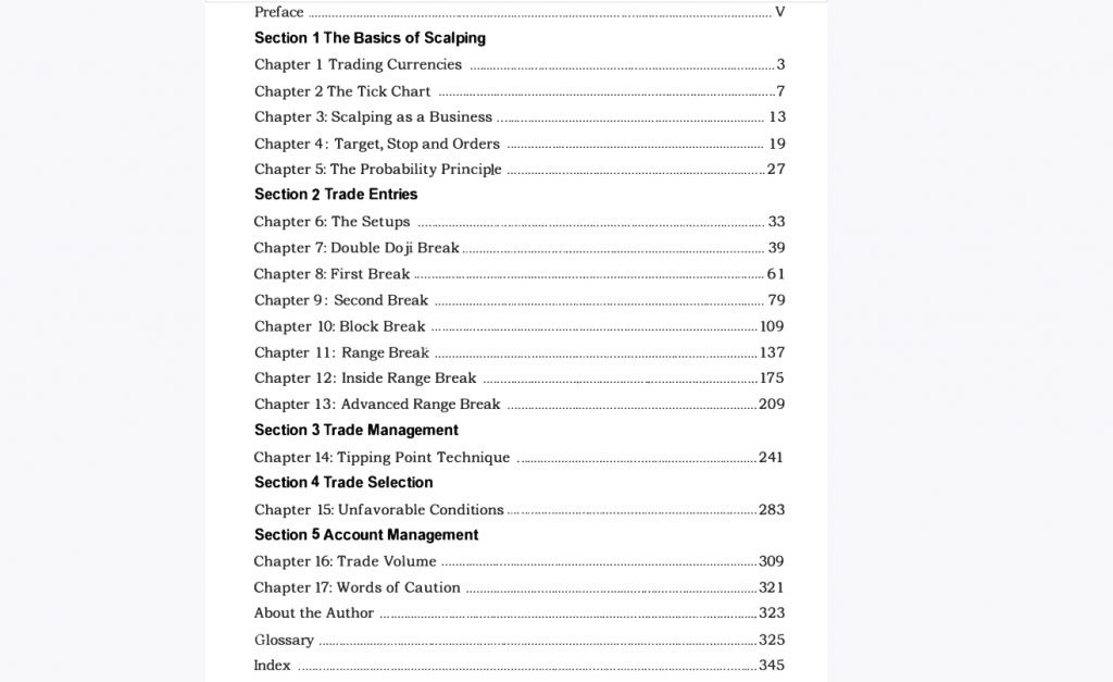 Оглавление книги Forex Price Action Scalping Боба Волмана, книга автора Боб Волман