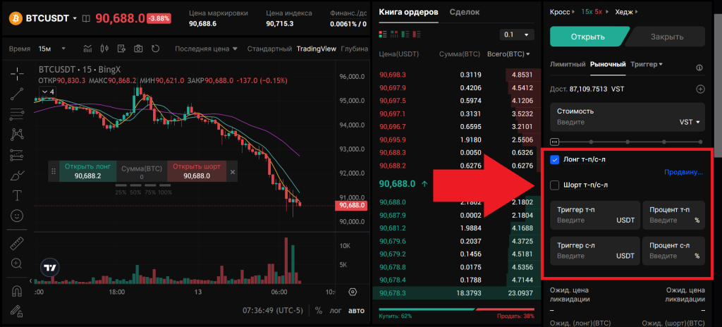 Ордера Stop-Loss и Take-Profit для усреднения позиции на фьючерсах BingX