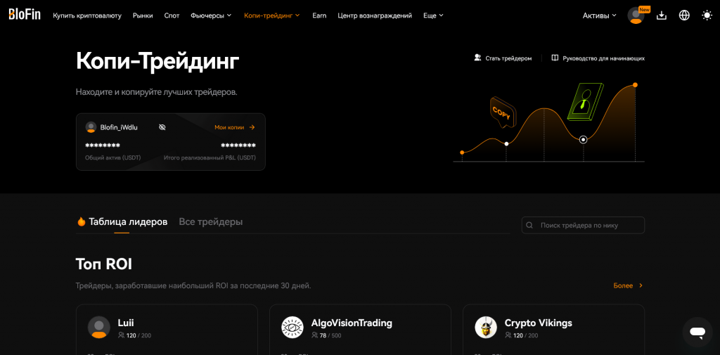 Копитрейдинг на бирже БлоФин