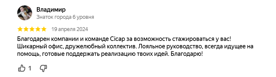 Отзывы, Cicap