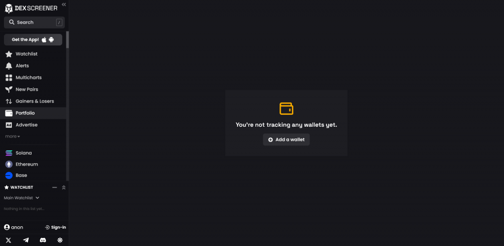 Portfolio, DEX Screener